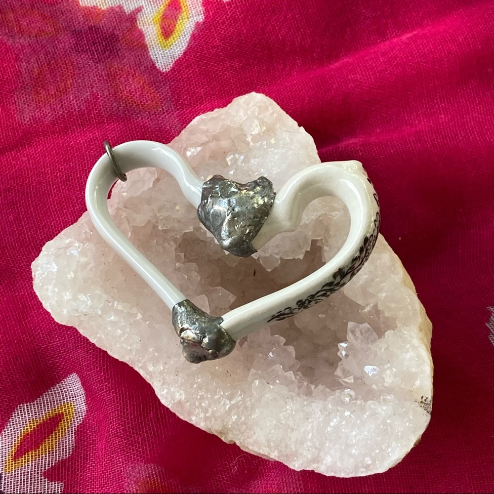 Heart pendant made of 2 tea ☕️ cup handles